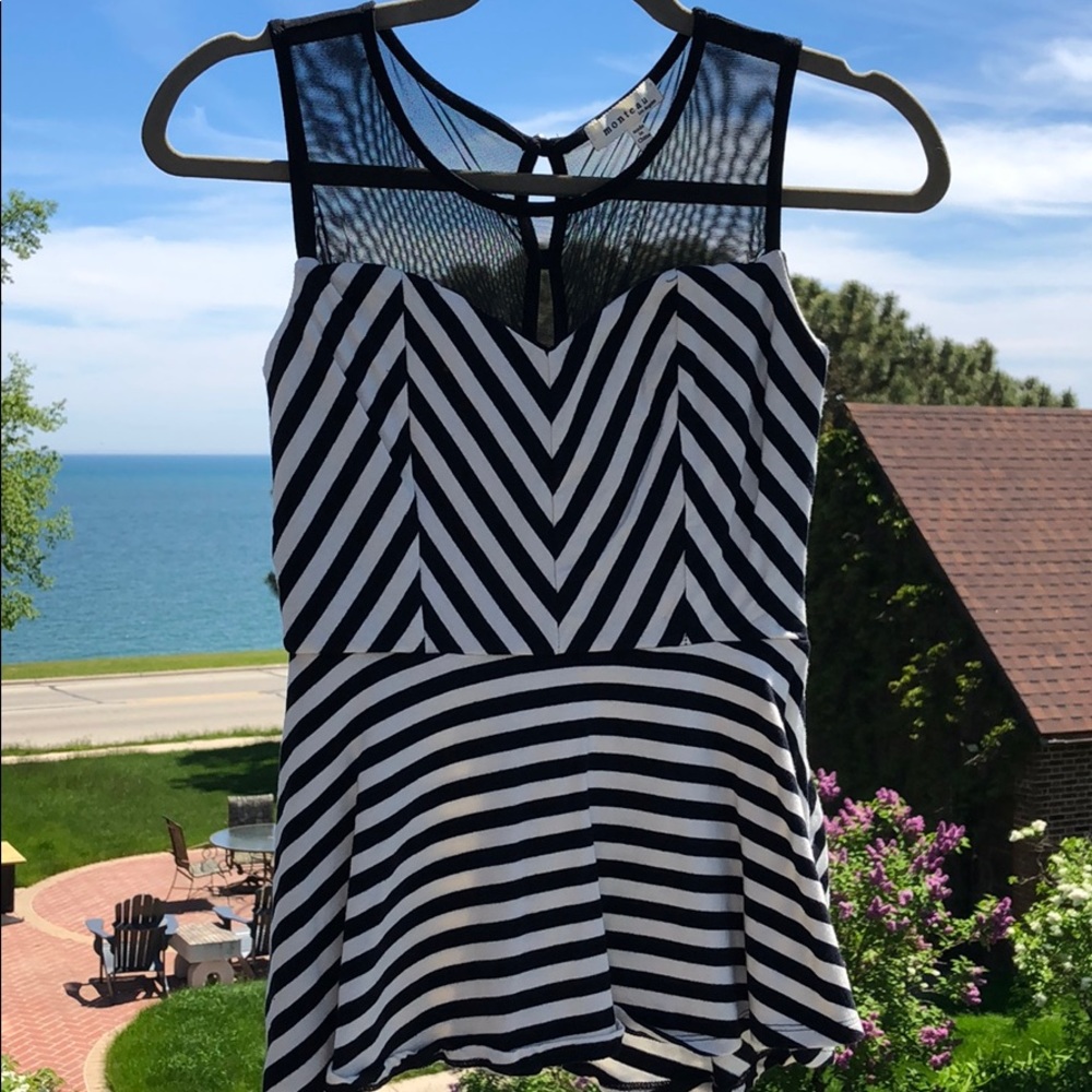 Monteau Striped Peplum Top